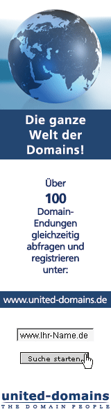 �ber 100 Domain-Endungen g�nstig registrieren.
